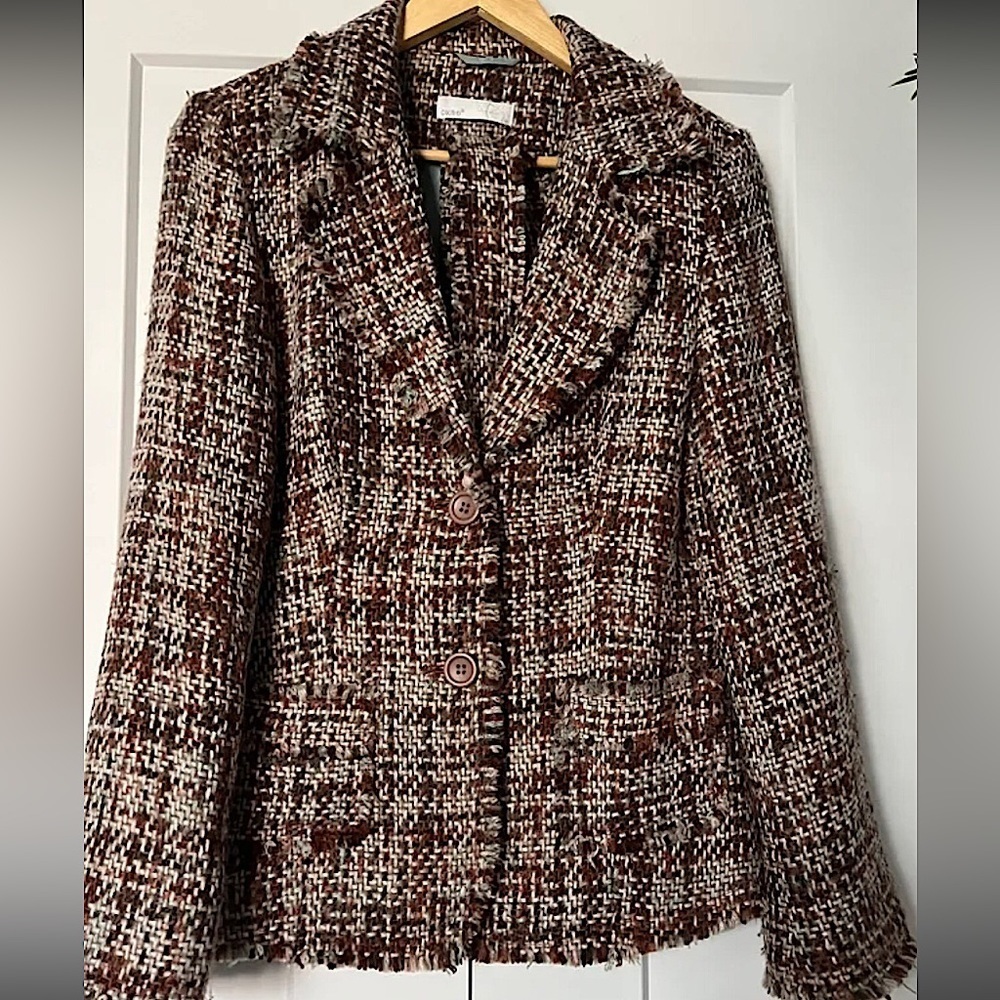 OXMO Denmark Tweed Wool Blend Lined Blazer